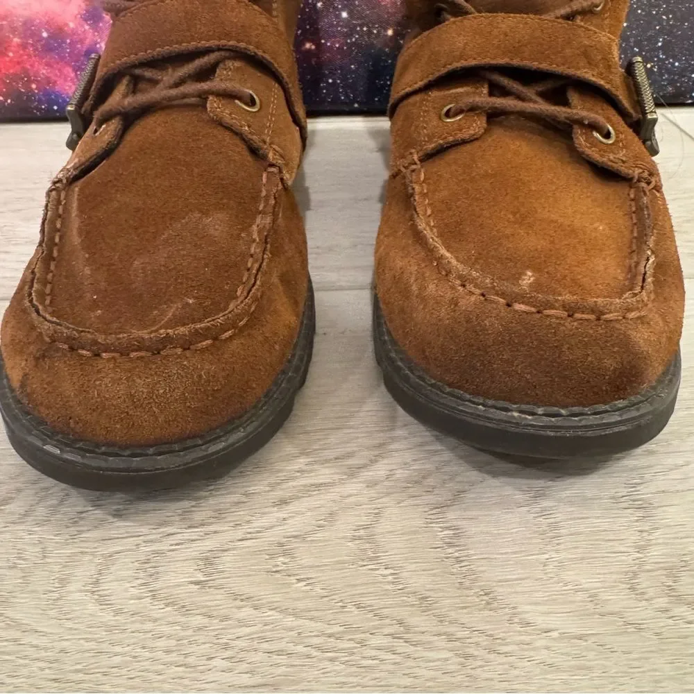 POLO Ralph Lauren Boots RANGER HI Combat Youth Sz 7 Brown Leather Moc Toe /40 EU